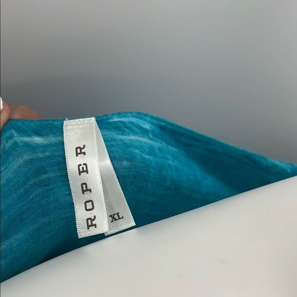 Roper Teal Cotton Shoulder Tie Camisole - Picture 2 of 5